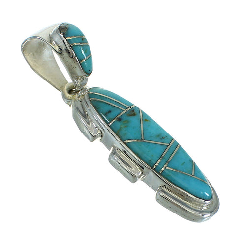 Southwest Authentic Sterling Silver Turquoise Pendant QX83403